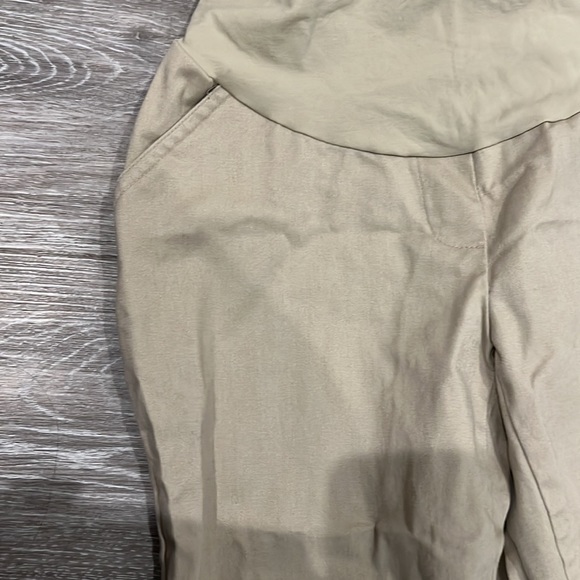 Motherhood Maternity Belly Band Khakis Charcoal Gray Pants SP, small petite EUC - Picture 4 of 7
